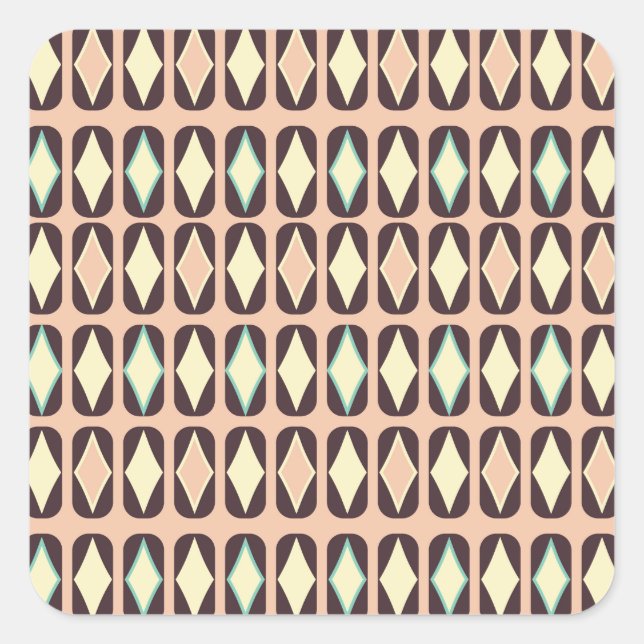 Sticker Carré Seamless geometric pattern in dark brown leaf  (Devant)