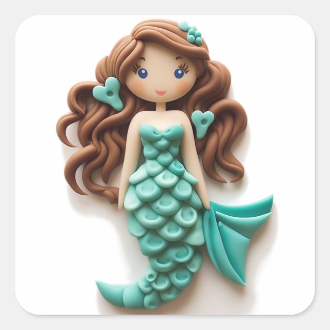 Sticker Carré Seas enchantées : Un conte de sirène à Fondant (Devant)