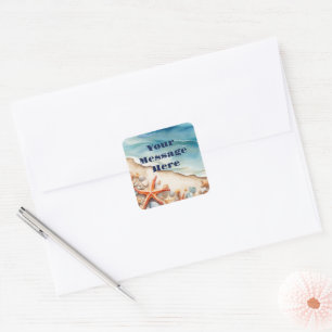Sticker Carré Seashore Bliss Beach Party