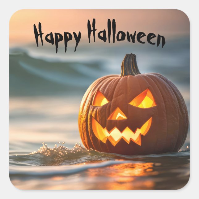 Sticker Carré Seashore Halloween Jack-o-Lantern (Devant)