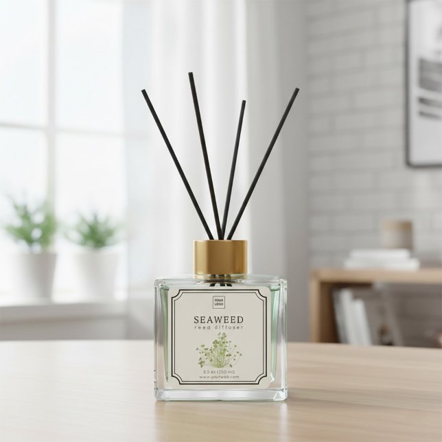 Sticker Carré Seaweed Reed Diffuser Label (Créateur téléchargé)