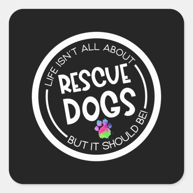 Sticker Carré Secourir Chien Recherche Chien Service Chien Paw C (Devant)