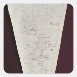 Sticker Carré Section de la carte de l'île Ross au pôle Sud