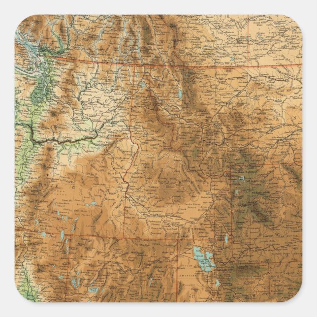 Sticker Carré Section occidentale des Etats-Unis (Devant)