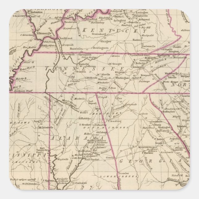 Sticker Carré Section Sud États-Unis (Devant)