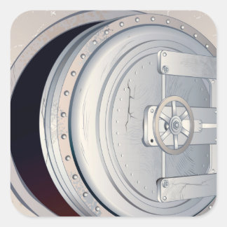 Sticker Carré Sécurisation de la banque endommagée