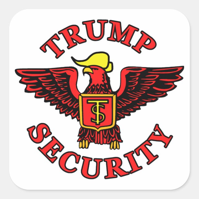 Sticker Carré Sécurité Trump (Devant)