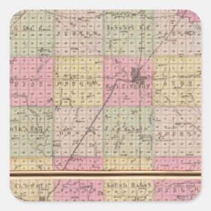 Sticker Carré Sedgwick County, Conway et Belle Plaine, Kansas