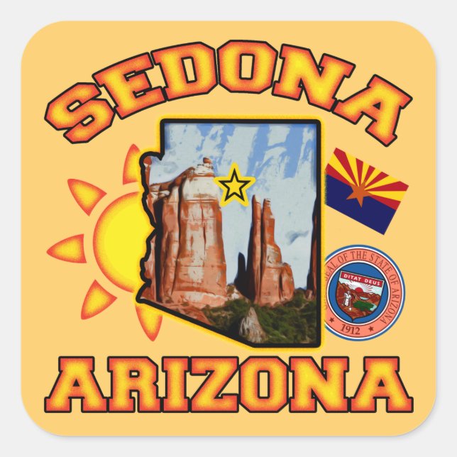 Sticker Carré Sedona, Arizona (Devant)