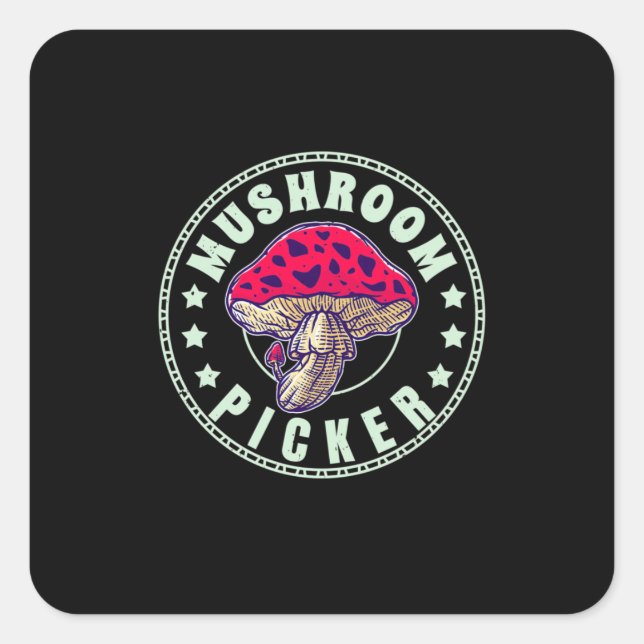Sticker Carré Sélecteur de champignons (Devant)