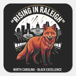 Sticker Carré S'élevant à Raleigh Renard Rouge Excellence Hérita