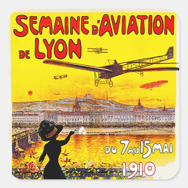 Sticker Carré Semaine d'aviation de Lyon (Devant)
