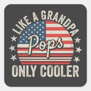 Sticker Carré Semblable à un grand-père mais en plus cool Drapea