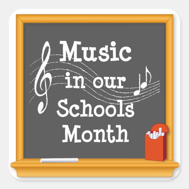 Sticker Carré S'en tenir à votre musique (Devant)