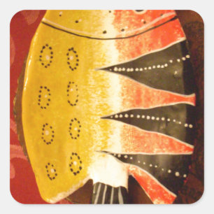 Sticker Carré Sensation striée Tigre Barbe Poisson Imprimer