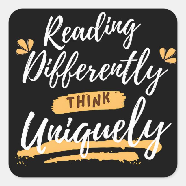 Sticker Carré sensibilisation à la dyslexie mondiale (Devant)