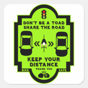 Sticker Carré Sensibilisation à la sécurité routière à vélo
