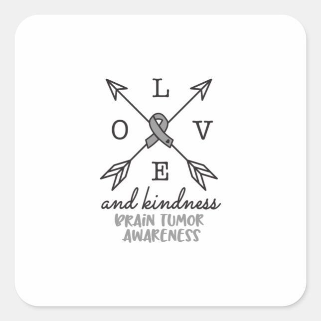 Sticker Carré Sensibilisation à la tumeur cérébrale, cancer du c (Devant)