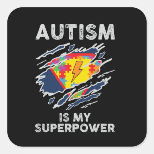 Sticker Carré Sensibilisation à l'autisme Enfants autistes Sensi