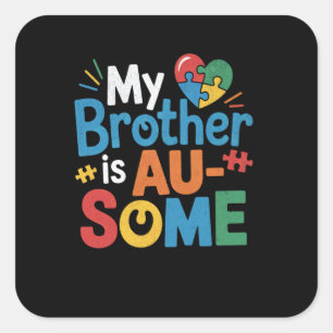 Sticker Carré Sensibilisation à l'autisme Équipe de soutien à l'