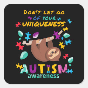 Sticker Carré Sensibilisation à l'autisme : ne lâchez pas votre 