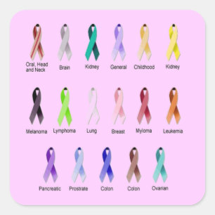 STICKER CARRÉ SENSIBILISATION AU CANCER