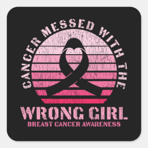 Sticker Carré Sensibilisation au cancer du sein chez la mauvaise