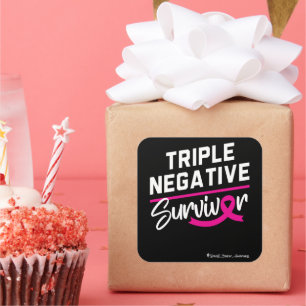 Sticker Carré Sensibilisation au cancer du sein chez les trois s