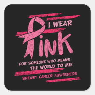 Sticker Carré Sensibilisation au cancer du sein Famille Amis Sou
