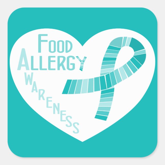 Sticker Carré Sensibilisation aux allergies alimentaires Coeur d (Devant)