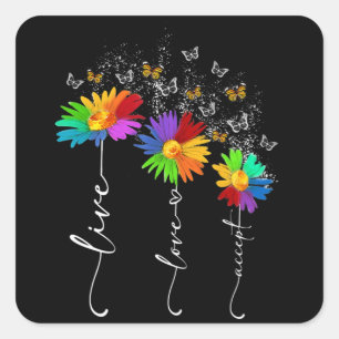 Sticker Carré Sensibilisation sur l'autisme Chemise Live Amour A