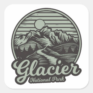Sticker Carré Sentier de montagne du parc national de Glacier
