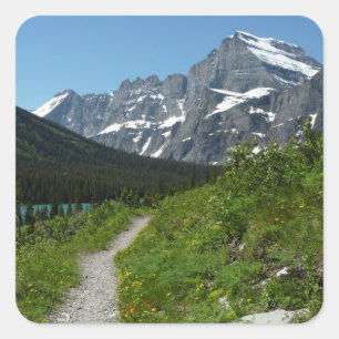 Sticker Carré Sentier Josephine Lake avec le mont Guild à Glacie