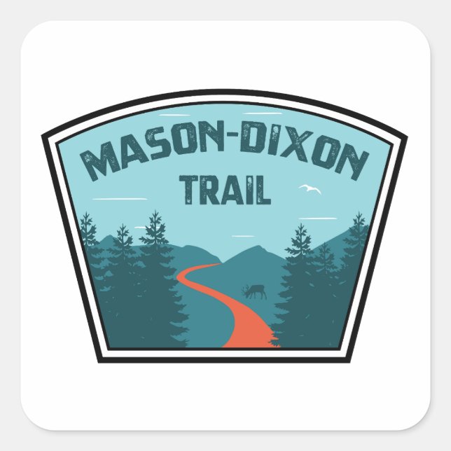 Sticker Carré Sentier Mason-Dixon (Devant)