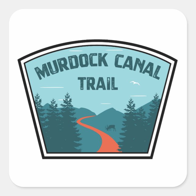 Sticker Carré Sentier Murdock Canal Utah (Devant)