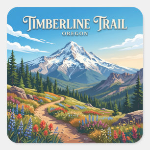 Sticker Carré Sentier Timberline Government Camp