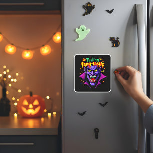 Sticker Carré Sentiment Fang Tastic Halloween design Vampire Hal
