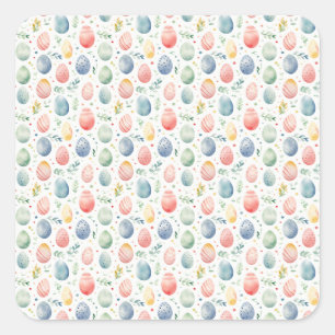 Sticker Carré Sérenade Pastel de l'Œuf de Pâques