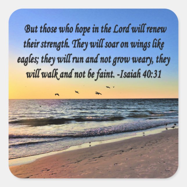 STICKER CARRÉ SERENE ISAIAH 40:31 CONCEPTION DE SCRIPTURE (Devant)