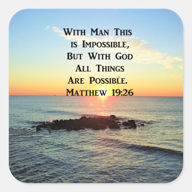 STICKER CARRÉ SERENE SCELER MATTHEW 19:26 SCRIPTURE (Devant)