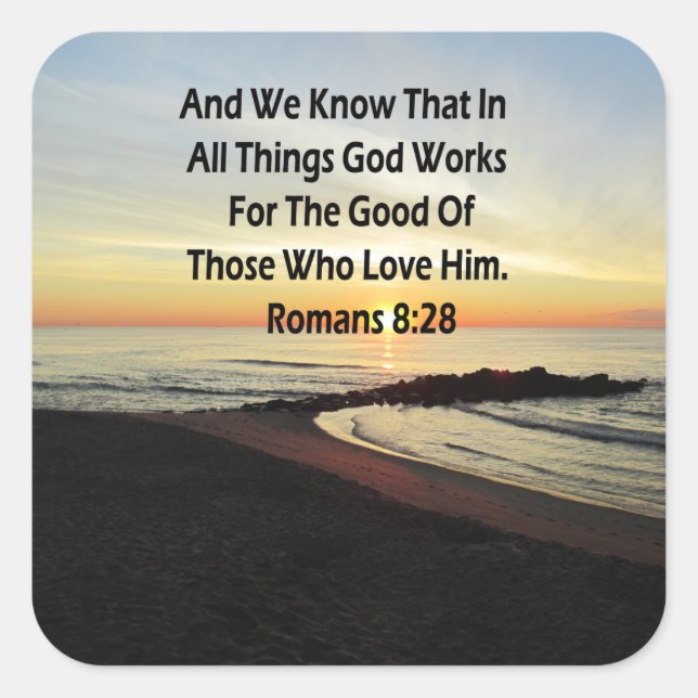 STICKER CARRÉ SERENE SLEVER ROMANS 8:28 SCRIPTURE (Devant)