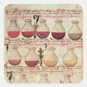 Sticker Carré Série de flagons pour l'analyse d'urine