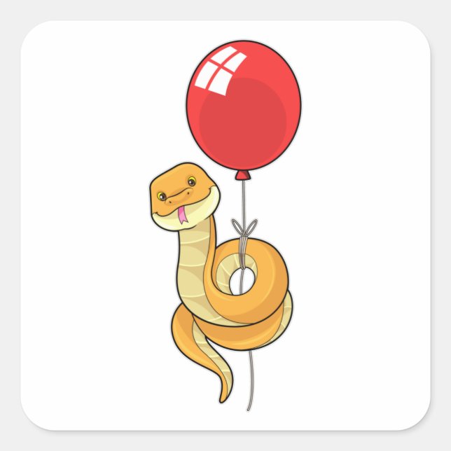 Sticker Carré Serpent à ballons (Devant)