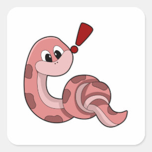 Sticker Carré Serpent avec des rideaux rouges