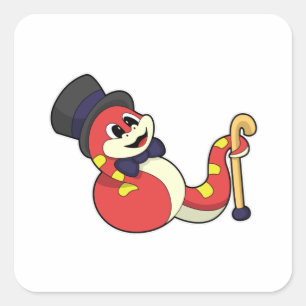 Sticker Carré Serpent comme chambre avec Casquette