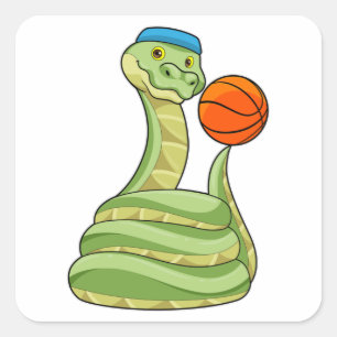 Sticker Carré Serpent de basketball