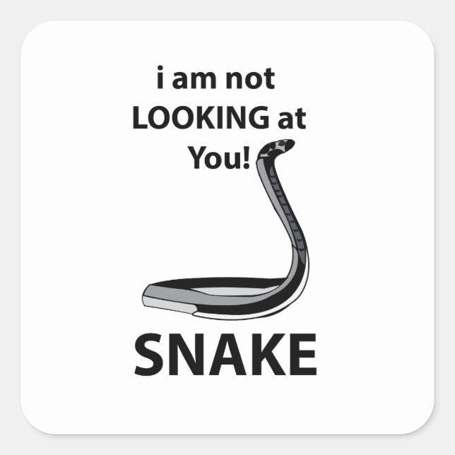 Sticker Carré Serpent Je ne te regarde pas drôle Serpent (Devant)