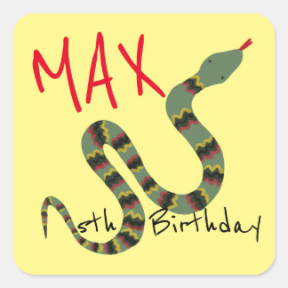 Sticker Carré Serpent pour explorer Jungle Safari Anniversaire