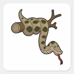 Sticker Carré Serpent sur branche
