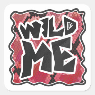 Sticker Carré Serpent Wild Me Black et Red Print